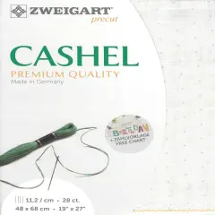 Precut Zweigart Cashel Mini Dots 28 count White with Grey Mini Dots