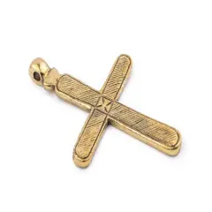 TheBeadChest Addis Ethiopian Brass Cross Pendant (80x50mm)