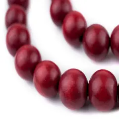 The Bead Chest Natural 16mm Wooden Beads in Red for Jewelry Making &ndash; Round Loose Wood Spacer Beads I Approximately 25 Beads