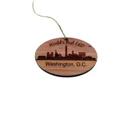 worlds Best CEO Washington DC- Cedar Ornament