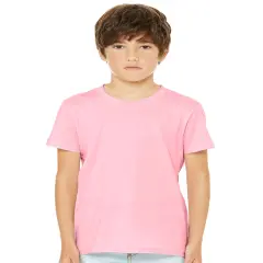 BELLA + CANVAS&reg; Youth Jersey Crewneck Short Sleeve Tee Pink