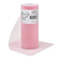 Pack of 96 Decorative Matte Tulle Spool of 6 Inch X 25 Yards Pink