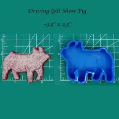 Show Pig - Driving Gilt - Silicone Freshie Mold - Small