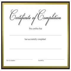 Great Papers! Certificate of Completion Fill-In, Black and Gold Border, 8.5" x 11", Printer Compatible, 15 count