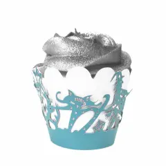 Blue Flying Witch Cupcake Wrappers & Liners | 25 PC Set