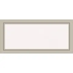 Romano Narrow Wood Framed Corkboard, White Cork Silver