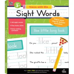 Carson Dellosa Trace with Me Sight Words Preschool Workbook, Tracing Books for Kids Ages 3-5, Phonics Pre k Learning Activities and Handwriting Practice