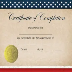 Great Papers! Stock Fill-In Certificates Patriotic, Completion, 8.5" x 11", Not Printer Compatible, 25 Count