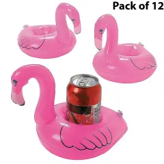 Inflatable Floating Flamingo Coasters 8 inches tall by 8 1/2 inches wide when inflated | Raheev&reg;