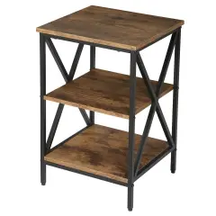 Versatile Side/End Table with Storage Shelf Nightstands for Living Room Bedroom