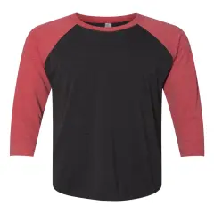 Next Level&reg; Triblend Crewneck Three-Quarter Raglan T-Shirt Vtg red/vtg black