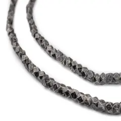 Cornerless Cube Beads - Full Strand of Faceted Ethnic Metal Spacers - The Bead Chest (3mm, Midnight Brass)