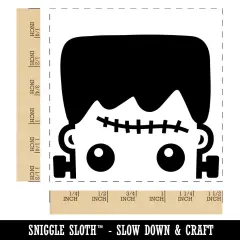 Peeking Frankenstein Halloween Self-Inking Rubber Stamp Ink Stamper Black