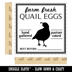 Farm Fresh Quail Eggs Hand Gathered Pasture Raised Best Before Date Self-Inking Rubber Stamp Ink Stamper Black