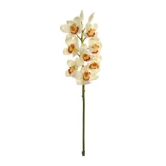 Cream Cymbidium Orchid Stem - 12-Pack, Real Touch Blooms, Elegant Floral D&eacute;cor, Perfect for Arrangements, Events & Home - Ideal for All Seasons, Floral Home by Artificial Flowers