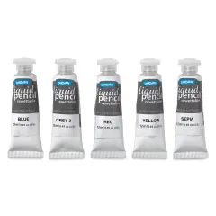 Derivan Rewettable Liquid Pencil Tubes Set - Set of 5, 12 ml Tubes