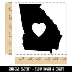 Georgia State with Heart Self-Inking Rubber Stamp Ink Stamper Black