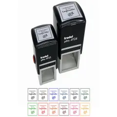 Sweet Rose Congratulations on Your Confirmation Christian Catholic Self-Inking Rubber Stamp Ink Stamper Brown