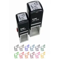 Donkey Looking Over Shoulder Butt Self-Inking Rubber Stamp Ink Stamper Brown