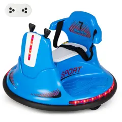 Honeyjoy 12V Bumper Car for Kids Toddlers Electric Ride On Car Vehicle with 360&deg; Spin Blue/Pink/Red/Purple