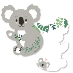 Big Dot of Happiness Koala Cutie - Shaped Thank You Cards - Bear Birthday Party and Baby Shower Thank You Note Cards with Envelopes - Set of 12