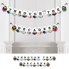 Big Dot of Happiness Through the Decades - 50s, 60s, 70s, 80s, and 90s Party Bunting Banner - Party Decorations - Through the Decades