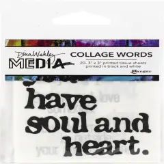 Dina Wakley Media Collage Word Pack 3"X3" 20/Pkg-#2