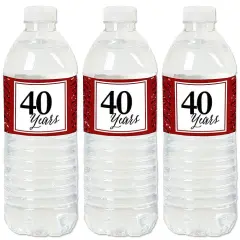 Big Dot of Happiness We Still Do - 40th Wedding Anniversary - Anniversary Party Water Bottle Sticker Labels - Set of 20