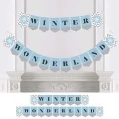 Big Dot of Happiness Winter Wonderland - Snowflake Holiday Party and Winter Wedding Bunting Banner - Snowflake Party Decorations - Winter Wonderland