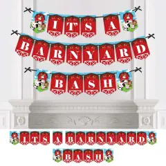 Big Dot of Happiness Farm Animals - Barnyard Baby Shower or Birthday Party Bunting Banner - Party Decorations - It's a Barnyard Bash