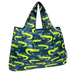 Wrapables Large Foldable Tote Nylon Reusable Grocery Bags, Gators