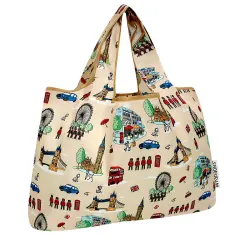 Wrapables Large Foldable Tote Nylon Reusable Grocery Bags, Britain