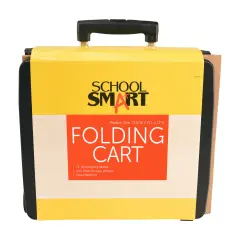 School Smart Folding Storage Cart on Wheels, Medium, 13-7/8 x 11 x 12 Inches, Black