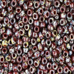 Translucent Flame Red Picasso Miyuki Seed Beads - Miyuki 4503