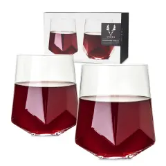 Seneca Crystal Faceted Wine Glasses 