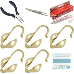 Bead Tip Kit - Pliers, Tweezers, Cement, 5 Bead Tips & Turqoise Bead Cord #6