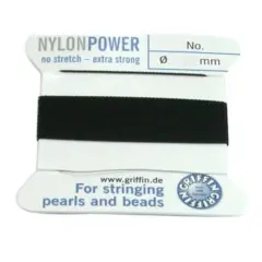 Black Griffin Nylon Bead Cord Beading Thread .7mm 2yds