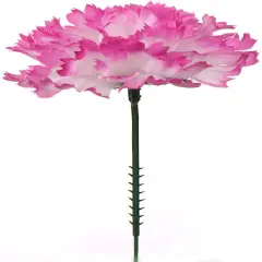 5" White & Pink Carnation Picks - 200-Count, Lifelike Silk Flowers, Decor Enhancements - Perfect for Bouquets, Events - All-Season Charm, Floral Home by Artificial Flowers