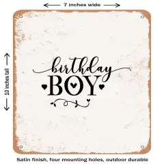 DECORATIVE METAL SIGN - Birthday Boy - 7- Vintage Rusty Look