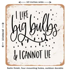 DECORATIVE METAL SIGN - Big Bulbs - Vintage Rusty Look