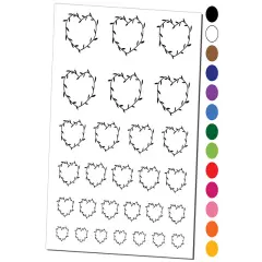 Heart Shaped Rustic Wreath Wedding Decor Temporary Tattoo Water Resistant Fake Body Art Set Collection Brown