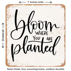 DECORATIVE METAL SIGN - Bloom - Vintage Rusty Look