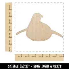 Cute Emperor Penguin Laying or Sliding on Belly Unfinished Wood Shape Piece Cutout for DIY Craft Projects