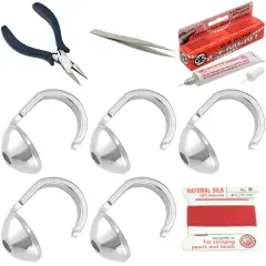 Bead Tip Kit - Pliers, Tweezers, Cement, 5 Bead Tips & Coral Bead Cord #6