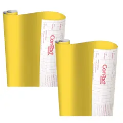Creative Covering&trade; Adhesive Covering, Yellow, 18" x 16 ft, Pack of 2