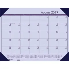 Academic Ecotones Calendar Desk Pad, Orchid Paper/Cordovan Holder, Pack of 2