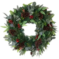 30 in. Lighted Christmas Wreath - Christmas Woods