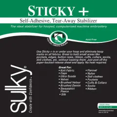 Sulky Sticky Self-Adhesive Tear-Away Stabilizer-22.5"X36"