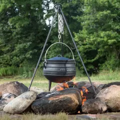 Lodge Tripod with Chain for Cast Iron Cooking Over an Open Fire