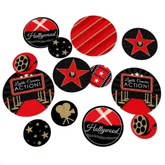 Big Dot of Happiness Red Carpet - Movie Night Party Giant Circle Confetti - Party Decorations - Large Confetti 27 Count